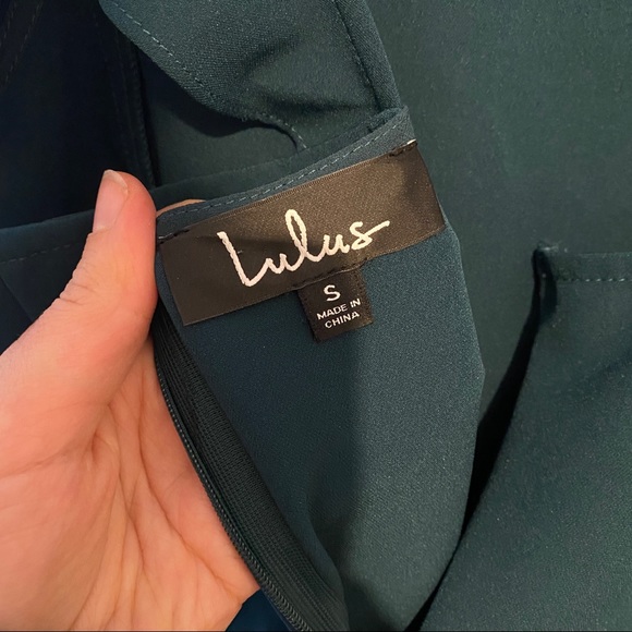 Lulu’s Emerald Green Hearts Aflutter Bodycon Trumpet Midi Ruffle Hem Dress - Picture 7 of 14